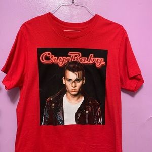 Johnny Depp Crybaby Red Graphic Tee. Size L